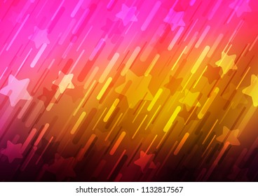 Dark Pink, Yellow vector pattern with narrow lines. Lines on blurred abstract background with gradient. The pattern can be used for busines ad, booklets, leaflets