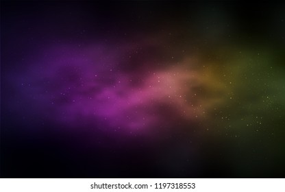 Dark Pink, Yellow vector pattern with night sky stars. Modern abstract illustration with Big Dipper stars. Pattern for astronomy websites.