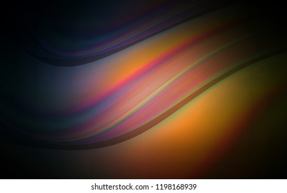 Dark Pink, Yellow vector pattern with lines, ovals. An elegant bright illustration with gradient. Textured wave pattern for backgrounds.