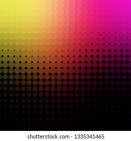 Dark Pink, Yellow vector pattern with circles. Illustration with set of shining colorful abstract spheres. Pattern for booklets, leaflets.