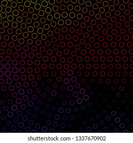 Dark Pink, Yellow vector pattern with circles. Abstract decorative design in gradient style with bubbles. Pattern for wallpapers, curtains.