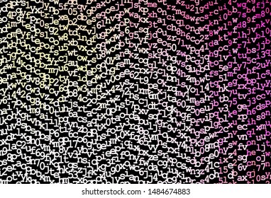 Dark Pink, Yellow vector pattern with ABC symbols. Shining illustration with ABC symbols on abstract template. Template for lettering, typography.