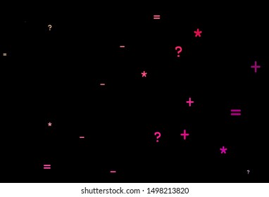 Dark Pink, Yellow vector pattern with Digit symbols. Shining colorful illustration with isolated Digit signs. Template for landing page of typography.