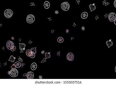 Dark Pink, Yellow vector pattern with fresh ingredients. Decorative illustration with food on abstract template. Pattern for ad, booklets, leaflets of restaurants.