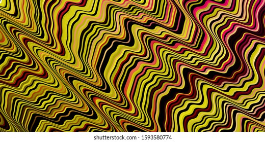 Dark Pink, Yellow vector pattern with curved lines. Colorful illustration, which consists of curves. Smart design for your promotions.