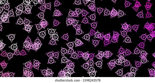 Dark Pink, Yellow vector pattern with magic elements. Abstract illustration with gothic gradient shapes. Background for esoteric, mystic designs.