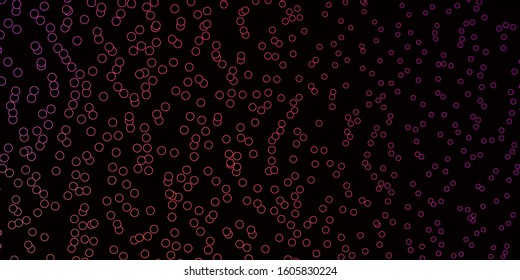 Dark Pink, Yellow vector pattern with spheres. Abstract decorative design in gradient style with bubbles. Pattern for booklets, leaflets.