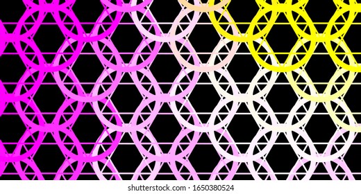 Dark Pink, Yellow vector pattern with magic elements. Illustration with magical signs of spiritual power. Simple design for occult depiction.
