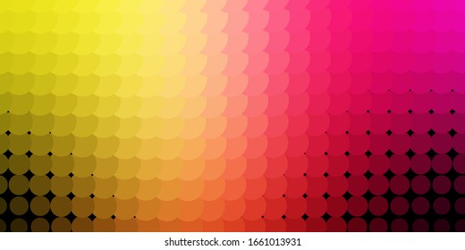Dark Pink, Yellow vector pattern with spheres. Abstract illustration with colorful spots in nature style. New template for a brand book.