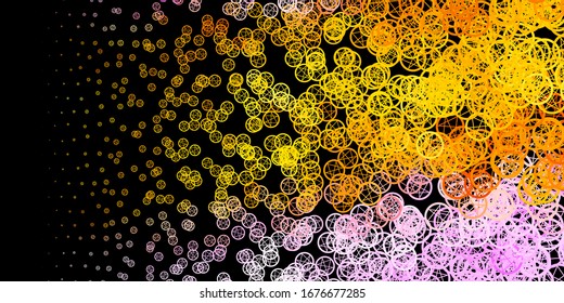 Dark Pink, Yellow vector pattern with magic elements. Colorful vintage illustration with gradient alchemy shapes. Simple base for your occult design.