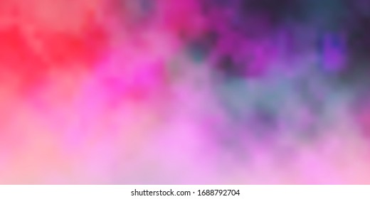 Dark Pink, Yellow vector pattern with clouds. Shining illustration with abstract gradient clouds. Beautiful layout for uidesign.