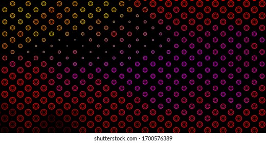 Dark Pink, Yellow vector pattern with magic elements. Abstract illustration with gothic gradient shapes. Best design halloween events.