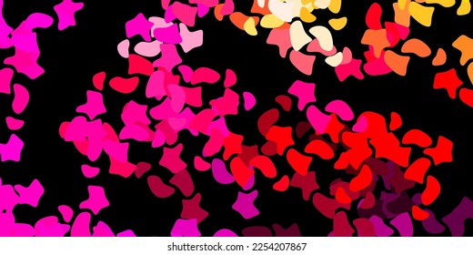 Dark pink, yellow vector pattern with abstract shapes. Modern abstract illustration with gradient random forms. Smart design for your business.