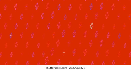 Dark Pink, Yellow vector pattern with feminism elements. Colorful feminism symbols with a gradient in modern style. Background for International Women Day.