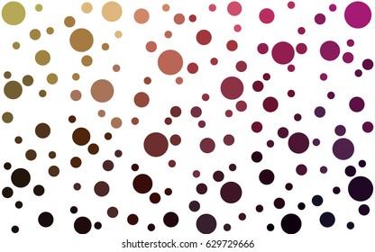 Dark Pink, Yellow vector pattern of geometric circle shapes. Colorful mosaic banner. Geometric background with colored disks.