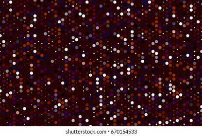 Dark Pink, Yellow vector pattern with colored spheres. Geometric sample of repeating circles on white background in halftone style.
