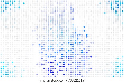 Dark Pink, Yellow vector pattern with colored spheres. Geometric sample of repeating circles on white background in halftone style.