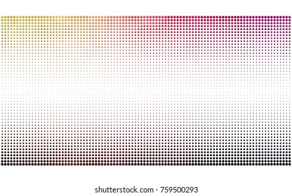 Dark Pink, Yellow vector pattern of geometric circle shapes. Colorful mosaic banner. Geometric background with colored disks.