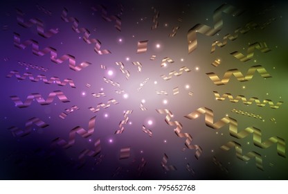 Dark Pink, Yellow vector pattern with christmas ribbons. Blurred decorative design in anniversary style with confetti. The template can be used as a background for postcards.