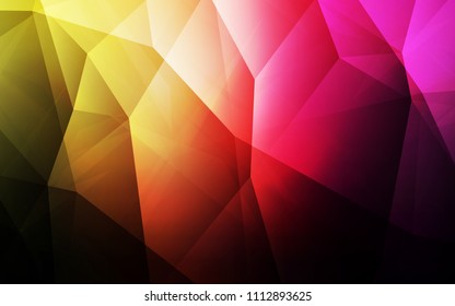 Dark Pink, Yellow vector polygon abstract layout. Modern abstract illustration with triangles. Completely new template for your banner.
