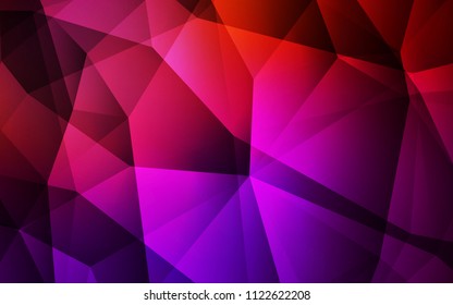 Dark Pink, Yellow vector polygon abstract layout. Geometric illustration in Origami style with gradient.  Template for cell phone's backgrounds.
