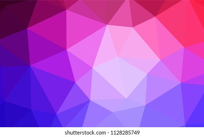 Dark Pink, Yellow vector polygon abstract backdrop. Geometric illustration in Origami style with gradient.  Best triangular design for your business.