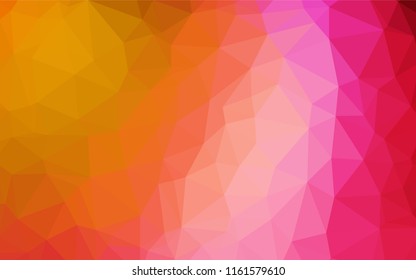 Dark Pink, Yellow vector polygon abstract background. Geometric illustration in Origami style with gradient.  A completely new template for your business design.