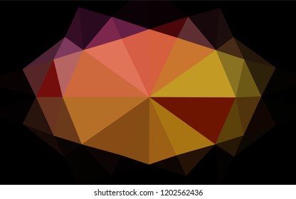 Dark Pink, Yellow vector polygon abstract backdrop. Creative geometric illustration in Origami style with gradient. The elegant pattern can be used as part of a brand book.