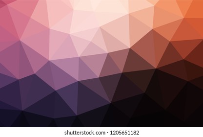 Dark Pink, Yellow vector polygon abstract layout. Triangular geometric sample with gradient.  The textured pattern can be used for background.