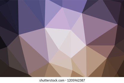 Dark Pink, Yellow vector polygon abstract background. Shining polygonal illustration, which consist of triangles. Triangular pattern for your design.