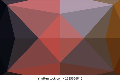Dark Pink, Yellow vector polygon abstract backdrop. Triangular geometric sample with gradient.  The template can be used as a background for cell phones.