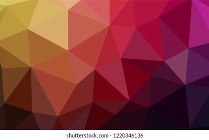 Dark Pink, Yellow vector polygon abstract backdrop. Creative illustration in halftone style with triangles. Triangular pattern for your design.