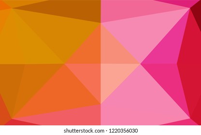 Dark Pink, Yellow vector polygon abstract layout. Creative geometric illustration in Origami style with gradient. The best triangular design for your business.
