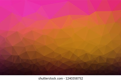 Dark Pink, Yellow vector polygon abstract background. Shining colored illustration in a Brand new style. The elegant pattern can be used as part of a brand book.