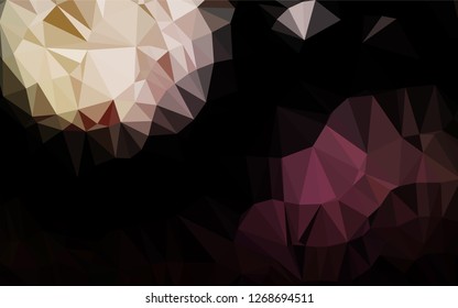 Dark Pink, Yellow vector polygon abstract layout. Geometric illustration in Origami style with gradient.  Triangular pattern for your business design.