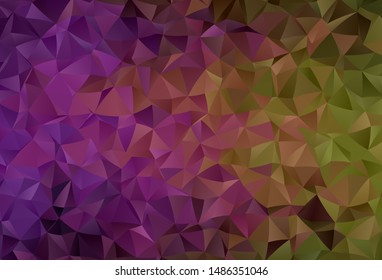 Dark Pink, Yellow vector polygon abstract layout. Shining polygonal illustration, which consist of triangles. Textured pattern for your backgrounds.