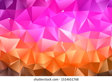 Dark Pink, Yellow vector polygon abstract layout. Modern geometrical abstract illustration with gradient. Completely new design for your business.