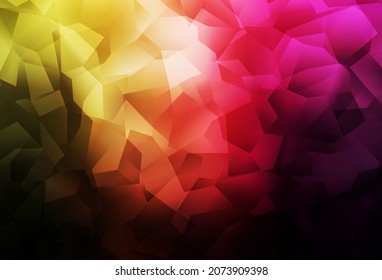 Dunkelrosa, gelbe Vektorpolygon abstrakter Hintergrund. Eine komplett neue Farbgrafik im polygonalen Stil. Muster für den Hintergrund eines Markenbuchs.