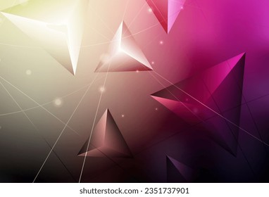 Diseño abstracto de polígono vectorial amarillo oscuro rosa y amarillo. Muestra con formas poligonales. Nueva plantilla para tu libro de marcas.