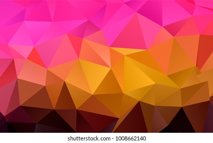 Dark Pink, Yellow vector polygonal background. A completely new color illustration in a vague style. The template can be used as a background for cell phones.