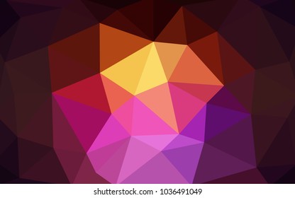 Dark Pink, Yellow vector polygonal illustration, which consist of triangles. Triangular pattern for your business design. Geometric background in Origami style with gradient. 
