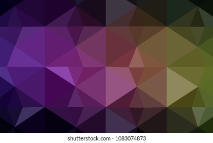 Dark Pink, Yellow vector polygonal template. Shining colorful illustration with triangles. Brand new style for your business design.