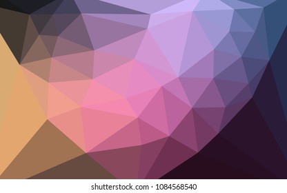 Dark Pink, Yellow vector polygonal background with a heart in a centre. Illustration in mosaic style with gradient.  Pattern for a brand book's backdrop.