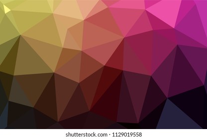 Dark Pink, Yellow vector polygonal pattern. Shining colored illustration in a new style. That pattern can be used as a part of a brand book.
