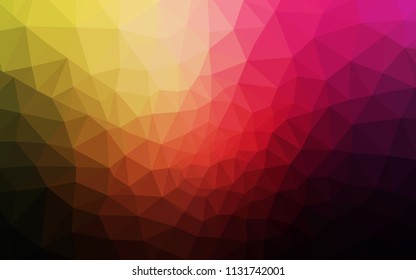 Dark Pink, Yellow vector polygonal pattern. Colorful illustration in polygonal style with gradient. A completely new design for your leaflet.