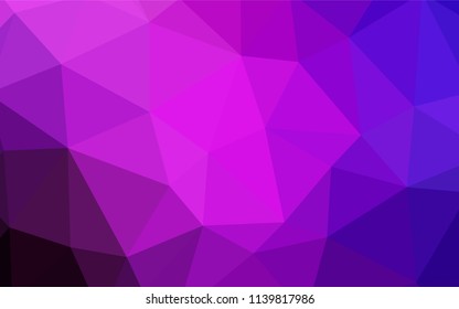 Dark Pink, Yellow vector polygonal template. Glitter abstract illustration with an elegant triangles. Best triangular design for your business.