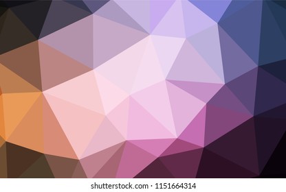 Dark Pink, Yellow vector polygonal background. Geometric illustration in Origami style with gradient.  Best triangular design for your business.