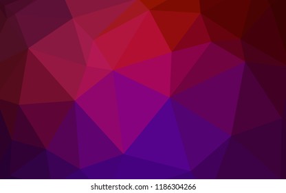 Dark Pink, Yellow vector polygonal template. Modern abstract illustration with triangles. Polygonal design for your web site.