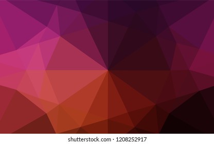 Dark Pink, Yellow vector polygonal template. Colorful abstract illustration with gradient. Triangular pattern for your business design.