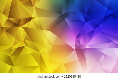 Dark Pink, Yellow vector polygonal template. Geometric illustration in Origami style with gradient.  Template for cell phone's backgrounds.